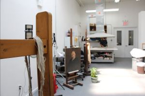 In the conservation studio at Julius Lowy